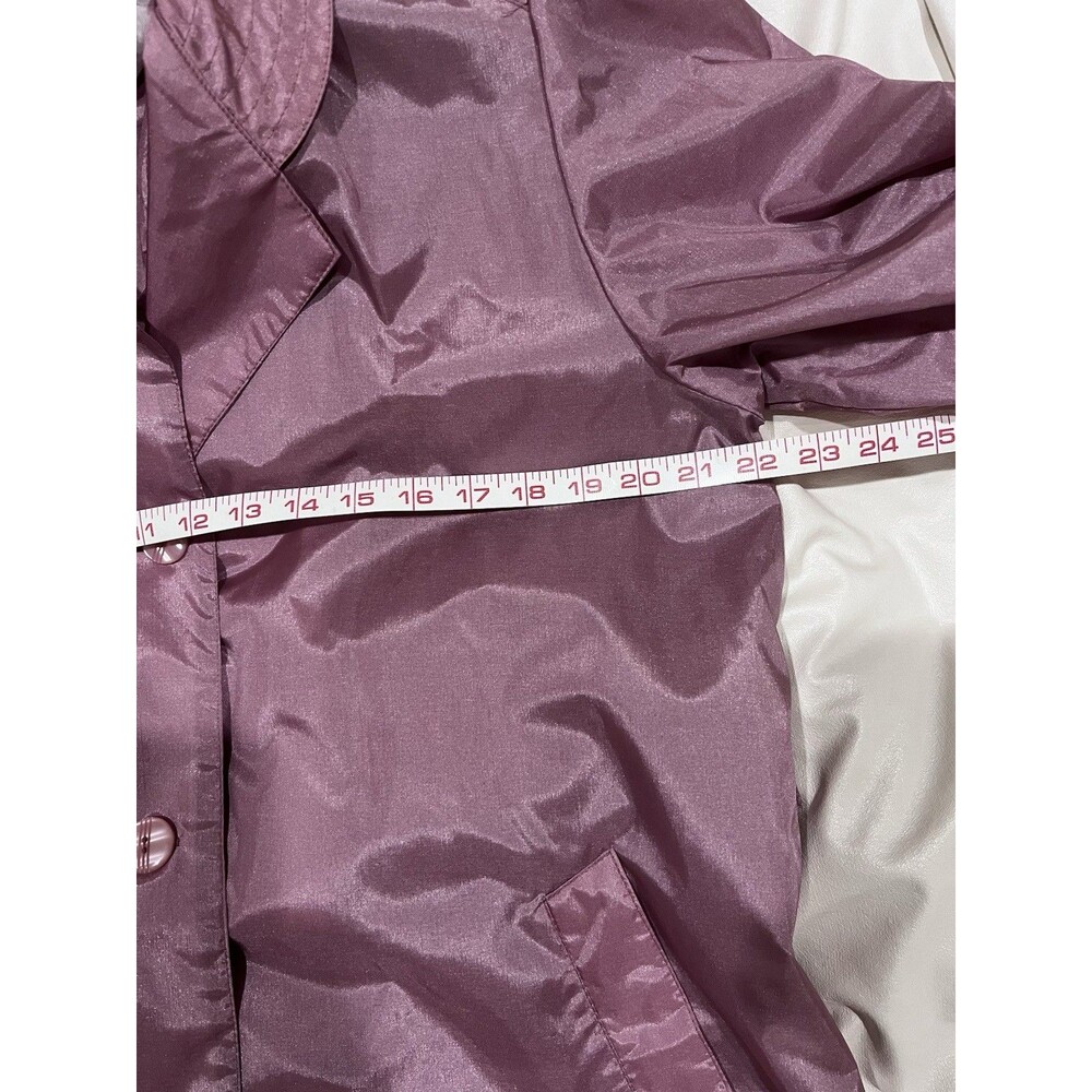 Vintage The Totes Coat Nylon Raincoat Windbreaker Size 12 Dusty Rose Pockets - Picture 6 of 8